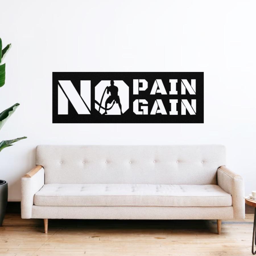 No Pain No Gain Metal Wall Art